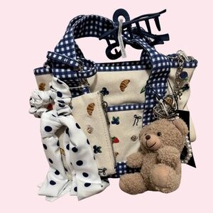 Spring Blue Gingham Mini Tote Viral Madden Girl Cross Body New Release NWT